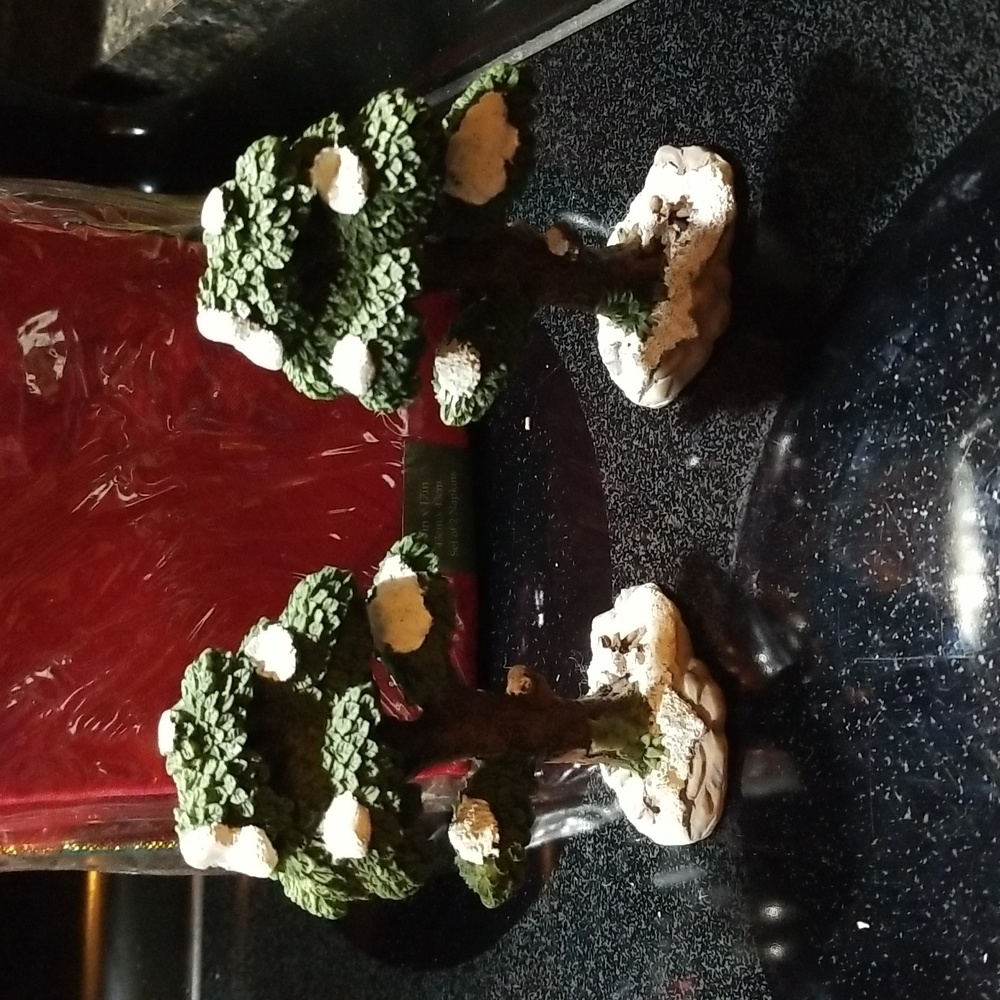2 Christmas Village Trees  TYBB6